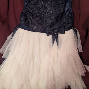 American Princess Elegant Navy and Cream Dress